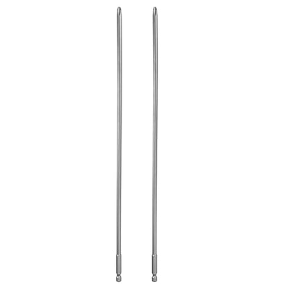 HARFINGTON 2pcs #3 Phillips Screwdriver Bit PH3 1/4" Hex Shank 15" (370mm) Long Magnetic S2 Steel Industrial Grade Screw Driver Bit Cross Head Electric Drill Bits 0.236" (6mm) Rod - size: PH3 x 370mm x 6mm
