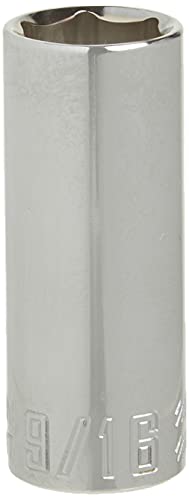 CRAFTSMAN Deep Socket, SAE, 1/4-Inch Drive, 9/16-Inch, 6-Point (CMMT43587) - size: 9/16"