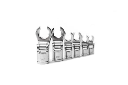 4LIFETIMELINES 3/8" Drive Crow's Feet Adjustable Flare Nut Sockets, 6 Piece SAE Set - size: 0.375 - 0.750 in