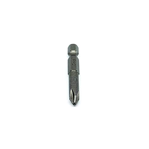 Benchmark Abrasives 1/4 Inch Hex Anti Slip Phillips Insert Screw Head Screwdriver Bits, Rotary Drill Bits for Repairing Electronics, Automotive Parts, Furniture (50 Pack) - (PH2 x 2") - size: PH2 x 2"