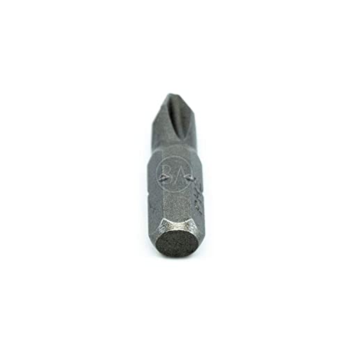 Benchmark Abrasives 1/4 Inch Hex Anti Slip Phillips Insert Screw Head Screwdriver Bits, Rotary Drill Bits for Repairing Electronics, Automotive Parts, Furniture (50 Pack) - (PH2 x 1") - size: PH2 x 1"