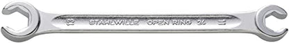 Stahlwille 41481620 24a Double Ended Angled Open Ring Wrench, Hexagon, Size 1/4" x 5/16", 105 mm Length, Chrome Alloy Steel, Anti-slip Drive Profile, Made in Germany - size: 1/4" x 5/16"