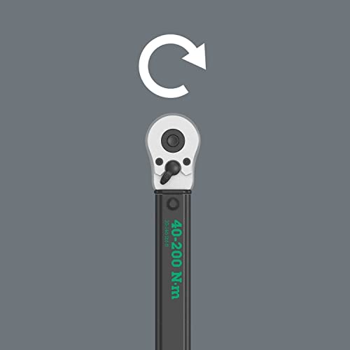 Wera - 5075622001 Click-Torque C 3 torque wrench with reversible ratchet, 1/2" x 40-200 Nm, black/green