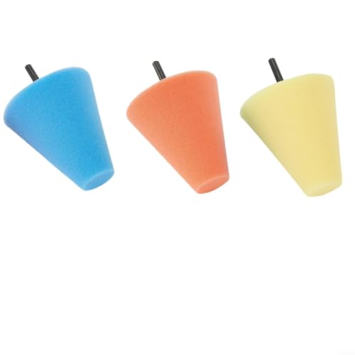 3Pcs Polishing Cone Wheel Polishing Pads Buffing Foam Pad Sponge | Drill Attachment Polishing Sponge Cone Set, Buffing Pads Kit for Wheel Hubs, Bumpers, Door Handles, Aluminum, Stainless Steel