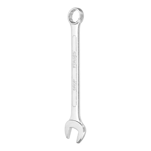 HARFINGTON Combination Wrench 16mm Metric 12-Point Box and Open End Zinc Plated Steel Double Ended Spanner Tool for Automotive Pipe Furniture Machinery DIY Repair, Silver White - size: 16mm