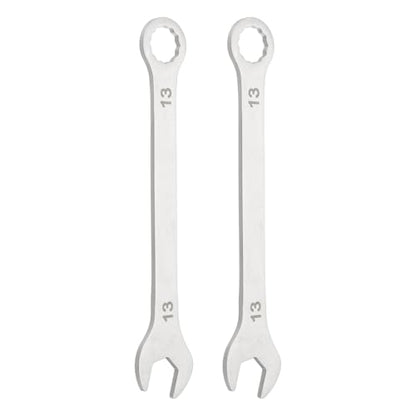 HARFINGTON 2Pcs Super Thin Combination Wrench 13mm Metric 12-Point Box and Open End Stainless Steel Double Ended Spanner Tool for Automotive Pipe Furniture Machinery DIY Repair, Silver - size: 13mm