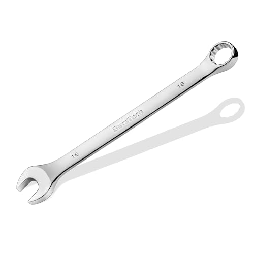 DURATECH 18mm Combination Wrench, Metric | CR-V Constructed, Mirror Polish, 12-Point, 15-Degree Offset - size: 18 mm