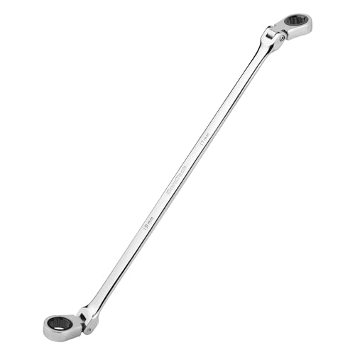 DURATECH 17 * 19 mm Extra Long Flex-Head Ratcheting Wrench, Metric, CR-V Steel - size: 17*19mm