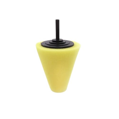 Car Polishing Pad Buffing Foam Sponge Cone Polisher Buffer Automotive Waxing Kit for Wheel Hub Headlight(Orange) - color: Orange