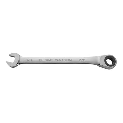 BLACK CANYON 3/8 Inch Ratchet Combination Wrench, 12-Point Box End & Hex Opening, Polished Steel Ratcheting Wrench with SAE & Metric Sizes - size: 3/8 Inch, style: Inch