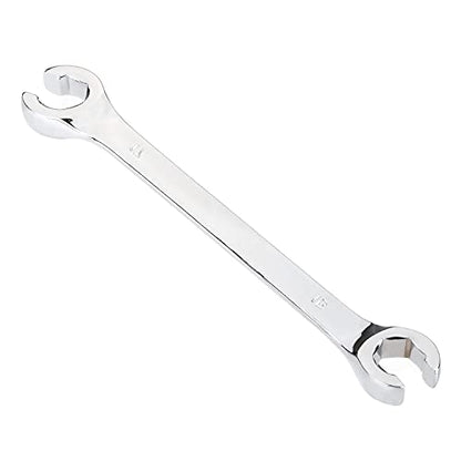 Auniwaig 2-Piece Flare Nut Wrench 15mm x 17mm, Metric, Polished Chrome Plated for Removing or Replacing Nuts on Fuel, Brake or Air Conditioning Lines - size: 15x17mm
