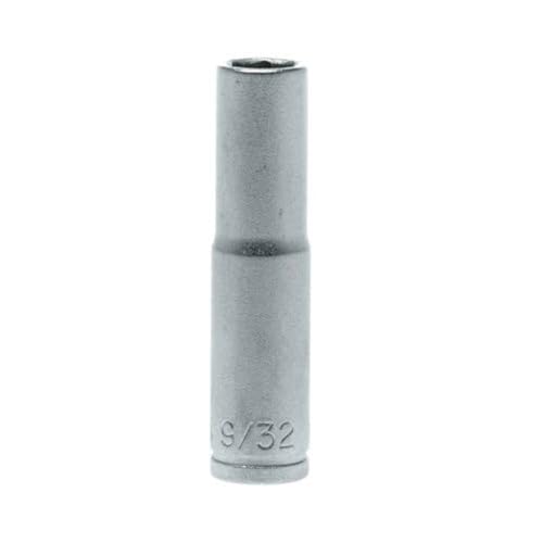 Teng Tools 9/32 Inch 6 Point SAE Deep 1/4 Inch Drive Chrome Vanadium Socket | Mechanic Tool | Hand Tool - M140209-C - size: 9/32 Inch, style: Deep SAE