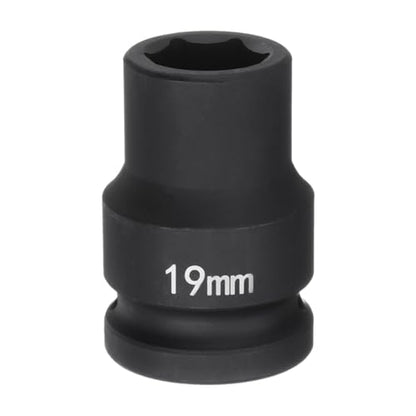 HARFINGTON 6-Point Impact Socket 3/4" Drive 19mm Metric 40Cr Alloy Steel Spindle Axle Nut Impact Socket - size: 19mm