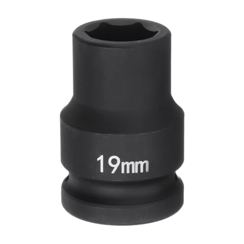 HARFINGTON 6-Point Impact Socket 3/4" Drive 19mm Metric 40Cr Alloy Steel Spindle Axle Nut Impact Socket - size: 19mm
