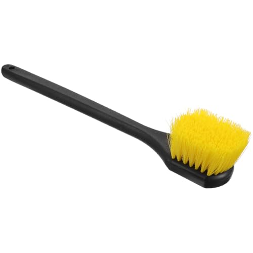 Long Handle Car Tire Brush with Heavy Duty Stiff Bristles for Wheel and Rim Cleaning Ergonomic Grip Car Wash Detailing Tool