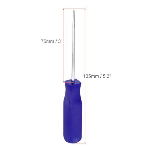 HARFINGTON 2pcs Straight Pick Hook 135mm Chrome Vanadium Steel Cr-V TPR Plastic Handle Square Automotive Pick Tool Set for Removing O Rings Small Items, Blue