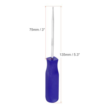 HARFINGTON 2pcs Straight Pick Hook 135mm Chrome Vanadium Steel Cr-V TPR Plastic Handle Square Automotive Pick Tool Set for Removing O Rings Small Items, Blue