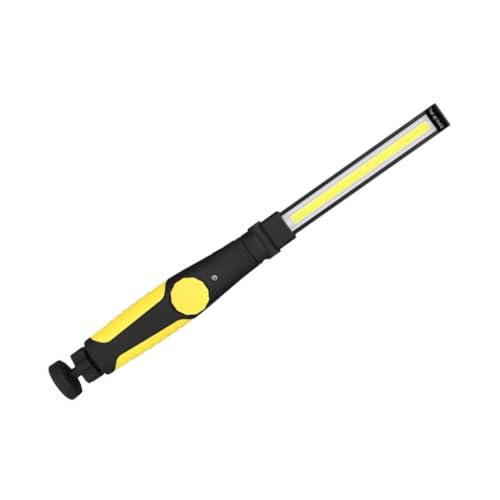 Veemoon Cob Led Rechargeable Magnetic Work Light Rotatable Inspection Flashlight for Mechanics Camping and Emergency Repairs Compact Design with Clip and Strong Magnet Yellow