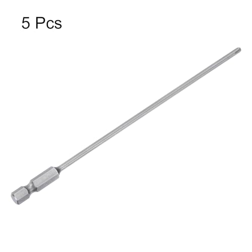 HARFINGTON 5pcs #2 Phillips Screwdriver Bit PH2 1/4" Hex Shank 6" (150mm) Long Magnetic S2 Steel Industrial Grade Screw Driver Bit Cross Head Electric Drill Bits 0.118" (3mm) Rod - size: PH2 x 150mm x 3mm