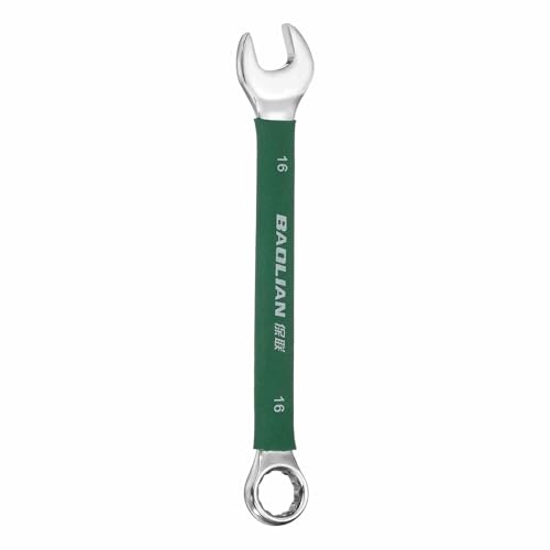 HARFINGTON 16mm Metric Combination Wrench 10 Degree Offset 12 Point Cr-V Steel Single Open End Spanner Wrenches for Automotive Repair Furniture Assembly - size: 16mm