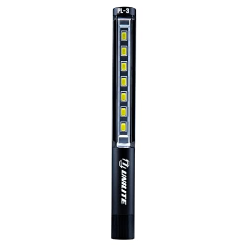 Unilite PL-3 LED Inspection Light – 275 Lumen Aluminum Body, Magnetic Base, Anti-Roll Design, 3 Light Modes, Pocket Clip, IPX4 Water & 1m Drop Resistant