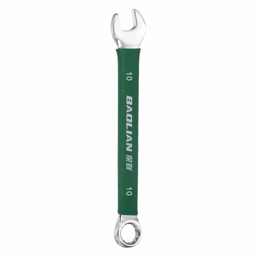 HARFINGTON 10mm Metric Combination Wrench 10 Degree Offset 12 Point Cr-V Steel Single Open End Spanner Wrenches for Automotive Repair Furniture Assembly - size: 10mm