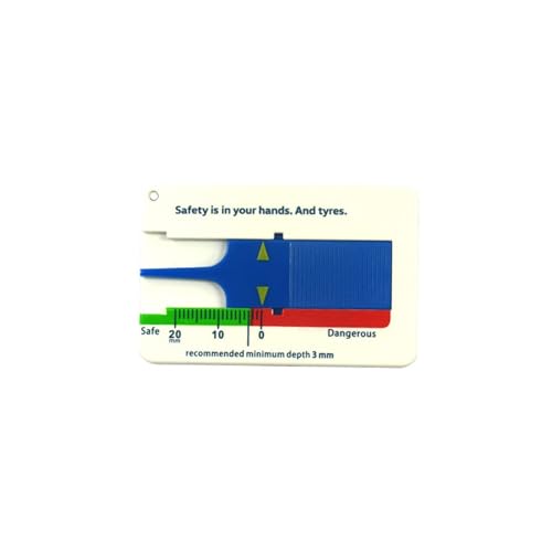 Tread Depth Gauge for Tyres,Tyre Tread Depth Gauge, Auto Car Tyre Tread Depth Gauge Caliper Tire Ruler Vernier Depth Indicator Tire Wheel easure Tool (Blue) - color: Blue