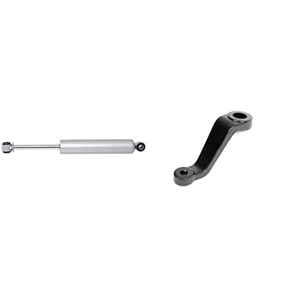 Rough Country N3 Steering Stabilizer for Jeep TJ, YJ, XJ, ZJ & GM - 8731730 & Drop Pitman Arm for 87-06 Jeep Wrangler | 84-01 Cherokee XJ - 6605