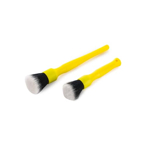 Detail Factory - Synthetic Detailing Brush Set - Ultra-Soft Interior Car Cleaning Brushes for, Screens, Emblems, & Tight Spaces - Yellow - color: Yellow