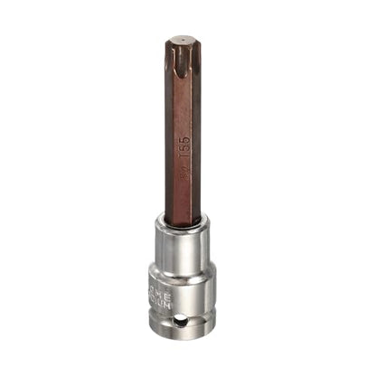 HARFINGTON Torx Bit Socket 1/2" Drive T55 S2 Steel 6 Point Head Long Screwdriver Drill Bits CR-V Steel Socket Adapter for Home Auto Axle Hex Nuts Bolts Repair - size: T55