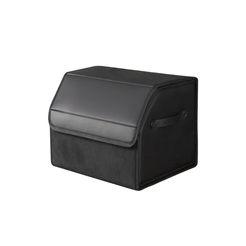 car organizers and storage for SUV,trunk organizer for sedan, leather foldable sleek box with lid,collapsible cargo bins, tool accessories containers,Collapsible Suede velvet (13 inch Covered) - size: 13 inch Covered