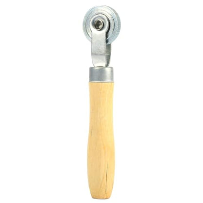 Wooden Handle Repair Tube Stitch Puncture Patch Tyre Roller Bearing Tool, Lightweight, Portable, Easier with Bearing Inside for Tubeless and Tubed Tyres