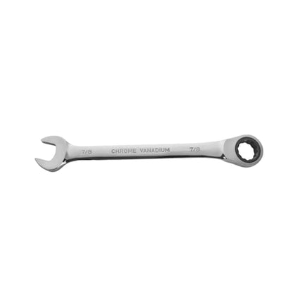 BLACK CANYON 7/8 Inch Ratchet Combination Wrench, 12-Point Box End & Hex Opening, Polished Steel Ratcheting Wrench with SAE & Metric Sizes - size: 7/8 Inch, style: Inch