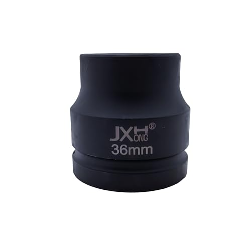 1-1/2" Drive Impact Socket, 6-Point, Heat Treated Cr-Mo Steel – Heavy Duty for Hydraulic Impact Wrench (36mm) - size: 36mm