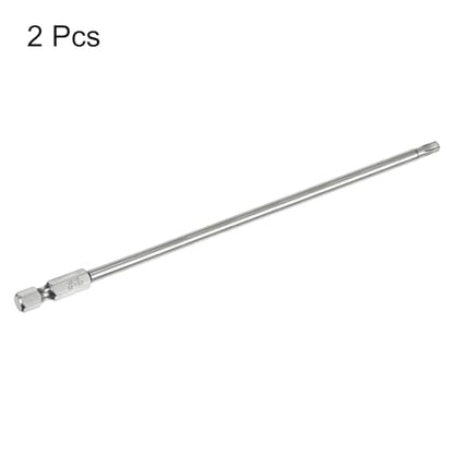 HARFINGTON 2pcs T20 Security Torx Bit 1/4" Hex Shank 6" Long S2 Steel Magnetic Tamper Resistant Star Bits Screwdriver Torx Head with Hole for Driver Drill Bits Remove Fastening Screws - size: T20