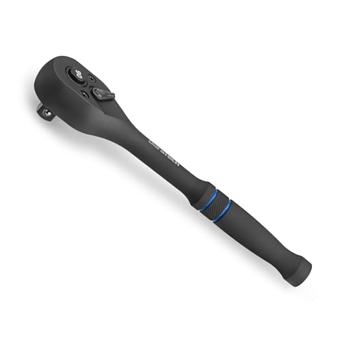 DURATECH 3/8-Inch Drive Ratchet, 90-Tooth Quick-Release Ratchet Wrench | Reversible, Cr-V Made, 4° Swing, Manganese Phosphate Black Finish, Socket Wrench for Men Women Stocking Stuffer for Men Women - size: 3/8"(Black)