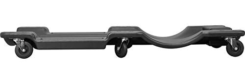 Torin ATRP6240B Blow Molded Plastic Rolling Garage/Shop Creeper: 40" Mechanic Cart with Padded Headrest, Dual Tool Trays and 6 Casters, Black - style: Plastic 40" creeper