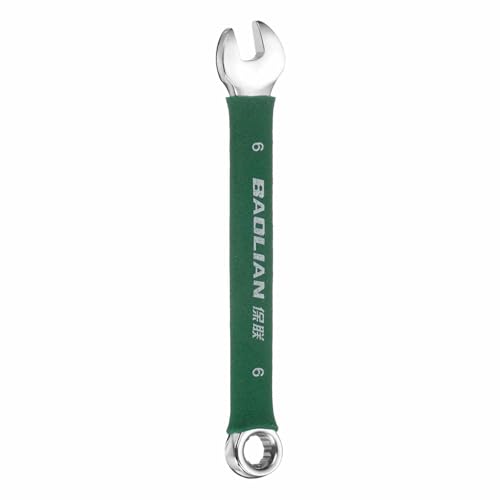 HARFINGTON 6mm Metric Combination Wrench 10 Degree Offset 12 Point Cr-V Steel Single Open End Spanner Wrenches for Automotive Repair Furniture Assembly - size: 6mm