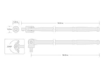 TEKTON 3/8 Inch Drive x 18 Inch Breaker Bar | SBH00118 - size: 3/8 Inch Drive x 18 Inch