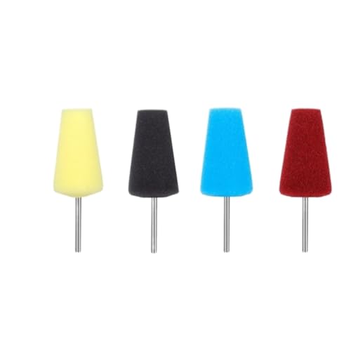 Novel Car Wheel Sponge Cone Round Metal Hub Polish Buffing Shank Polishing Pad - color: Taper 4 pcs