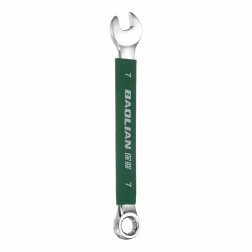 HARFINGTON 7mm Metric Combination Wrench 10 Degree Offset 12 Point Cr-V Steel Single Open End Spanner Wrenches for Automotive Repair Furniture Assembly - size: 7mm