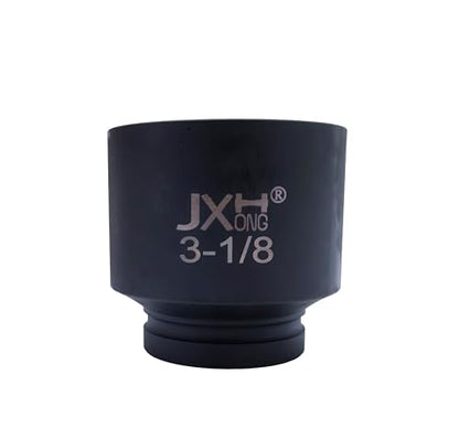 1-1/2" Drive Impact Socket, 6-Point, Heat Treated Cr-Mo Steel – Heavy Duty for Hydraulic Impact Wrench (3-1/8") - size: 3-1/8"