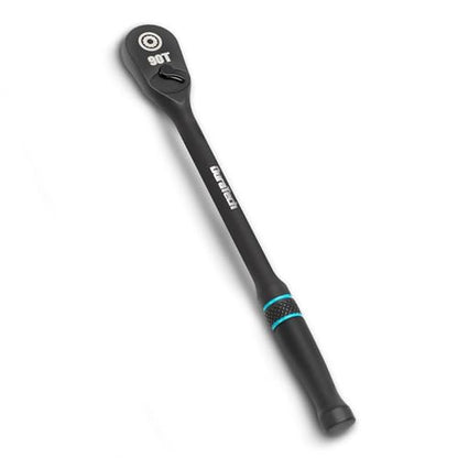 DURATECH Extra Long Handle 1/4-Inch Drive Ratchet, 90-Tooth Ratchet Wrench | Socket Wrench with 8" Handle and Dust Proof Teardrop Enclosed CR-MO Head, Reversible, CR-V Made, Black Mn Phosphate Finish - size: 1/4" with 8" handle