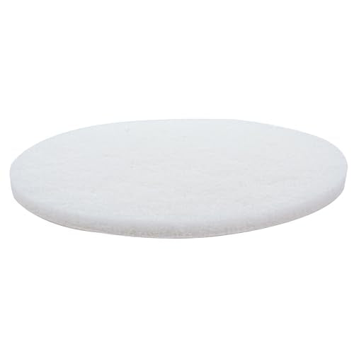White Buffing and Polishing Pad with Hook and Loop Back | Apply Hard Wax Oils and Stain (20, 5 inch) - size: 5 inch