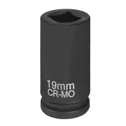 HARFINGTON 4 Point Square Socket 3/4" Drive 19mm Metric Square Impact Socket CR-MO Blackening Standard Wheel Sleeve Pneumatic Sleeve Tool for Auto Repair Mechanical Maintenance Home Use - size: 3/4"/19mm