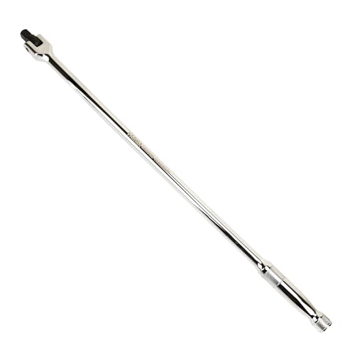 1/2-Inch Drive Breaker Bar, 24-Inch – Heavy Duty CR-MO Head & 23mm Thick Shaft – Dual-Knurled Non-Slip Grip, Constant Tension Flex Head, Premium Mirror Chrome Finish - size: 1/2" Drive x 24"