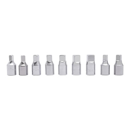 18pcs Oil Drain Pipe Plug Hexagon Square Socket Key Removal Tool Set 3/8'' Drive