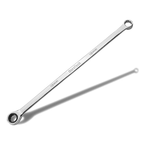 DURATECH 19mm Extra Long Ratcheting Wrench, Metric, CR-V Steel - size: 19mm