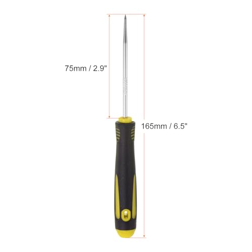 HARFINGTON 2pcs Straight Picks 165mm Zinc Alloy Rubber Handle Round Automotive Pick Tool Set for Removing O Rings Small Items, Black Yellow