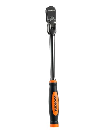 toolant 3/8" Drive Flex Head Ratchet Wrenches with Orange Rubber Handle, 90 Tooth Compact Flex Head Socket Ratchet Wrench, 12 Inch Length - size: 3/8"-12inch(Orange Handle), style: Flex-head Ratchet